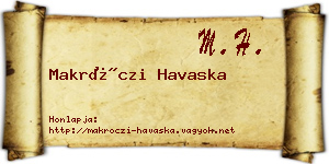Makróczi Havaska névjegykártya